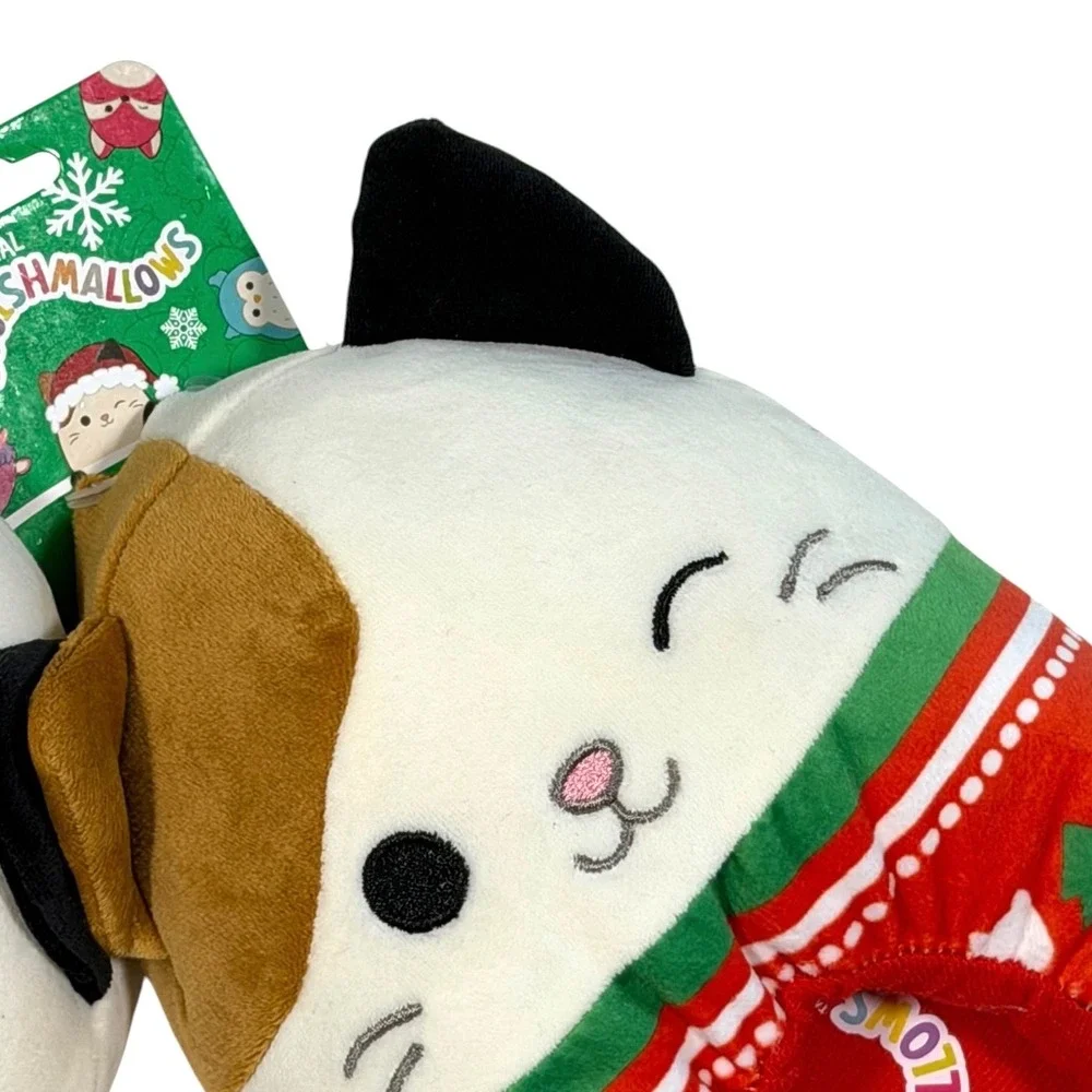 Squishmallows Cam the Cat Holiday Sweater Plush Slippers Kids Size 2/3 New